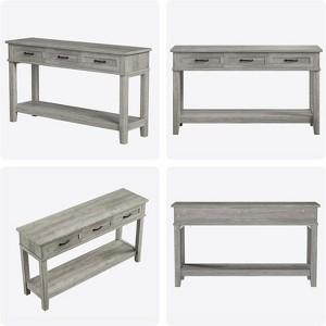 Console Table with 3 Storage Drawers, 3 Tier Farmhouse Wooden Sofa Table, Hallway Tables for Entryway - 1 of 4