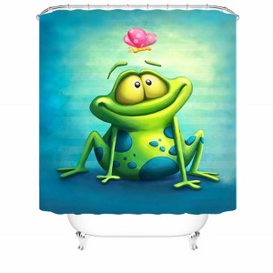 Cute Frog Shower Curtains for Bathroom Waterproof Fabric Bath Curtain Durable Soft Stylish Bathroom Decor 72x72 Inch - 1 of 1