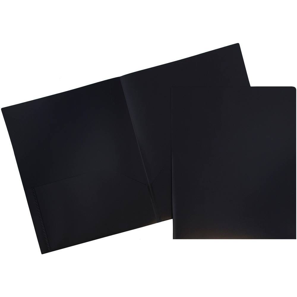 Photos - Accessory JAM 6pk POP 2 Pocket School Presentation Plastic Folders Black