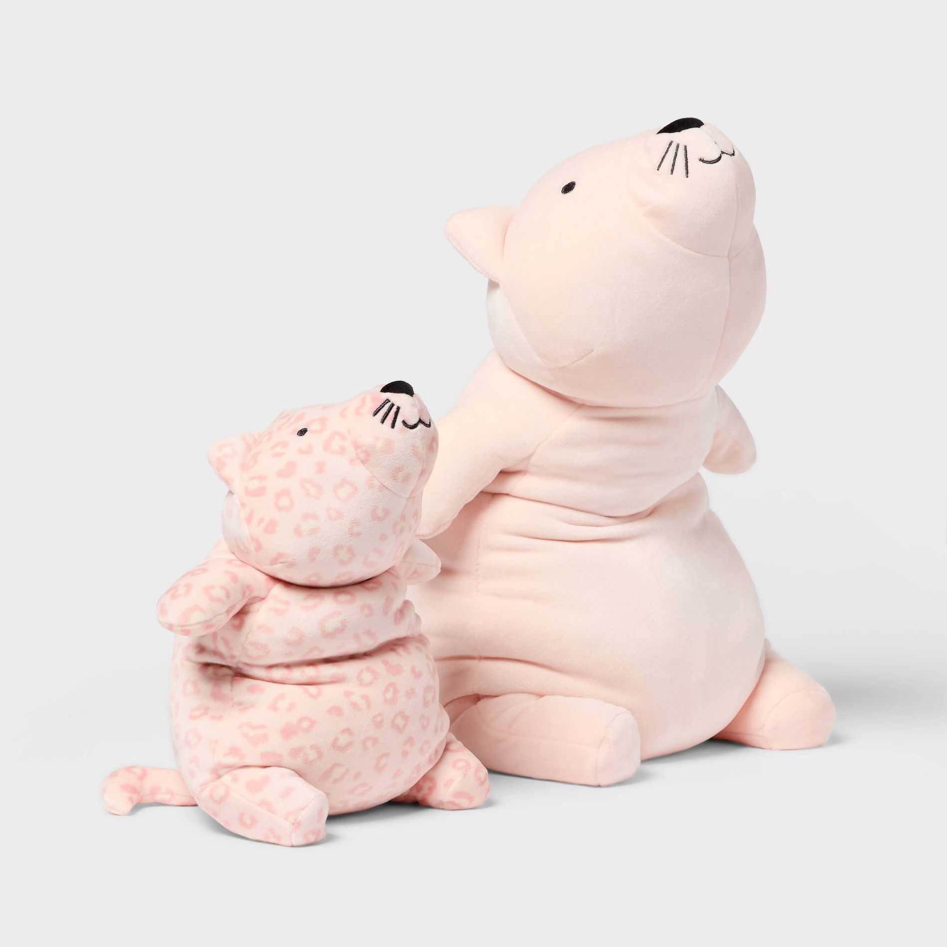 Cat and Baby Weighted Plush Kids' Throw Pillow Set Pink - Pillowfort™