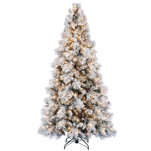 frosted white christmas tree lights