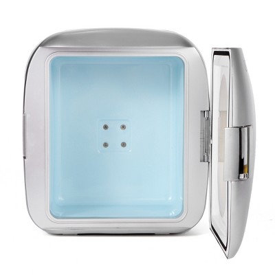 Silver Compact 12-Can Portable Mini Fridge for RV