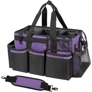 Wearable Cleaning Caddy Organizer with Handle & Shoulder Straps, Tool Bag with 4 Foldable Dividers for Under Sink & Car Cleaning - 1 of 4