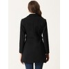 Allegra K Women's Notched Lapel Single Breasted Button Down Outerwear Winter Coats - 4 of 4