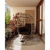 Oversize 360° Swivel Rattan Egg Chair Patio Rotating Egg Basket Lounge Chair for Patio - 4 of 4