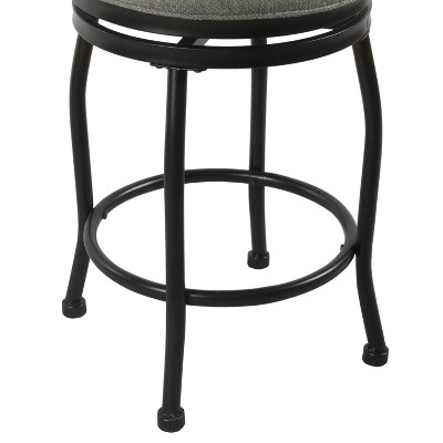 Charcoal Gray Swivel Backless Metal Counter Stool