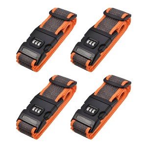 Unique Bargains Travel Luggage Straps with Buckle Combination Lock 4 Pcs - 1 of 4
