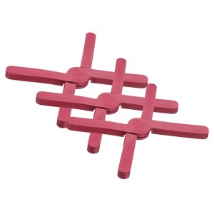 Unique Bargains Foldable Heat Resistant Non-Slip Silicone Trivet Mat for Pots Coasters - 1 of 4