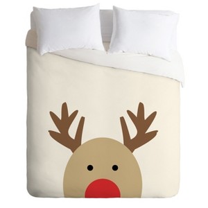 King Allyson Johnson Reindeer Duvet Cover Set Neutral - Deny Designs, Beige