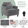 MOONMISS Mid Century Modern Arm Chairs with Studded, Solid Wood Frame,for Bedroom,Reading - 3 of 4