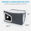 JOEJOY Indoor Heated Cat House with Safe Heating Design, Adjustable Temperature & Timer, Collapsible Pet Shelter with Scratcher and Fluffy Toy Ball - 2 of 4