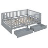 Polibi Wood Daybed with Fence Guardrails and 2 Pull-Out Drawers - 2 of 4