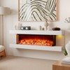 Tangkula 18" 3-Sided Wall Mounted Electric Fireplace w/ 32"Wide Floating Mantle - 3 of 4