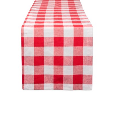 Dii Tango Red/White Buffalo Check Table Runner 14X72