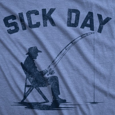 Мужские футболки Crazy Dog T-Shirts, Inc. Mens Funny T Shirts Sick Day Fishing Sarcastic Fish Joke Tee For Men - Crazy Dog Men's T Shirt For Fishers Light Blue XL — фото 2