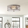Dewdrop Vintage Flush Mount Ceiling Light Fixture Industrial Silver with Rippled Glass for Kitchen Dining Entryway - 3 of 4