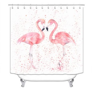 Flamingos In Love Shower Curtains for Bathroom Waterproof Fabric Bath Curtain Durable Soft Stylish Bathroom Decor 72x72 Inch - 1 of 1