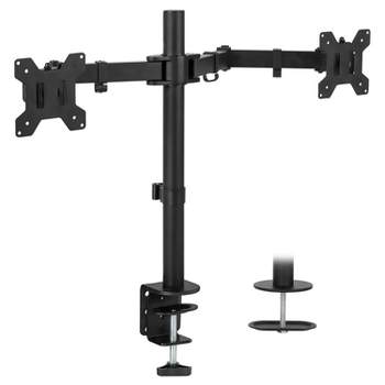 Mount-It! Dual Monitor Mount | Double Monitor Desk Stand | Two Full Motion Adjustable Arms Fit 2 Computer Screens 17 - 32 in. | C-Clamp & Grommet Base