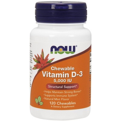 Vitamin D3 5000 IU by Now Foods  -  120 Chewable