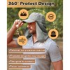 Solaris Mens' Sun Hat with Neck Flap Cover, Foldable  Hat for Outdoor Fishing Hiking, One Hat Double Use - image 2 of 4