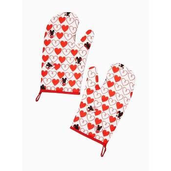 Seven20 Disney Mickey Mouse Red Heart Series Oven Mitts | 2 Pack