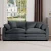 NicBex 80.3 Inch Loveseat,Modern Corduroy Fabric Loveseat Sofa with 4 Pillows,Deep Seating 2-Seater Couch for Living Room - 3 of 4