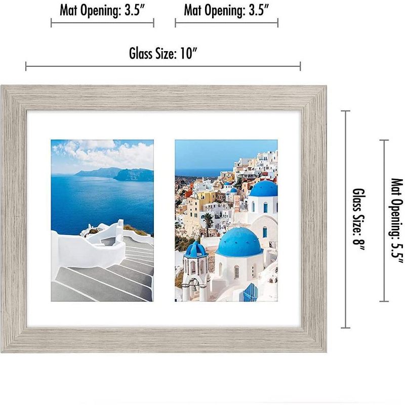 Americanflat Double Picture Frame with tempered shatter-resistant glass - Horizontal and Vertical Formats for Wall -  Available in a variety of Colors, 3 of 6