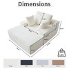Oversized Chaise Lounge Chair Indoor, Plush Corduroy Boneless Sofa Bed, Cloud Reading Chair with Throw Pillow for Living Room - 2 of 4