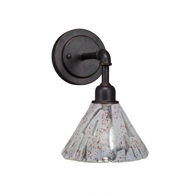 Toltec Lighting Vintage 1 - Light Sconce in  Dark Granite with 7" Italian Ice Shade