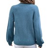 Full Zipper Sweater for Women Rib Knit Sweater Jackets Mock Neck Zipper Placketed Coats Lightweight Warm Coats with Rib Cuff - 2 of 4