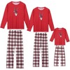 cheibear Christmas Elk Print Tops with Plaid Pants Xmas Sleepwear Family Pajama Set - 2 of 4