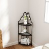 3-Tier Corner Open Shelf,Bookcase Freestanding Shelving Unit,Plant Stand Small Bookshelf for Living Room, Home Office, Kitchen, Small Space - 2 of 4