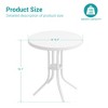 Sonkuki Patio Round Side table, Modern Industrial Style w/Metal Frame - 3 of 4