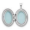 Black Bow Jewelry 19mm Satin and Polished Diamond Oval Locket in Sterling Silver - 4 of 4