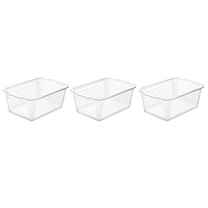 YBM HOME Plastic Perforated Storage Basket Bin Office Drawer, Shelf Desktop CountertopTray Organizer 32-1184, Pack of 3 - 1 of 4
