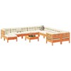 vidaXL 12 Piece Patio Sofa Set with Cushions - Wax Brown Solid Wood Pine - 2 of 4