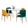 NicBex Round Dining Table Set for 4 Morden Dining Room Table with 4 Velvet Chairs and MDF Tabletop for Home Office - 2 of 4