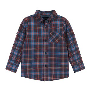 Andy & Evan  Toddler Navy Check Two-Faced Buttondown - 1 of 4