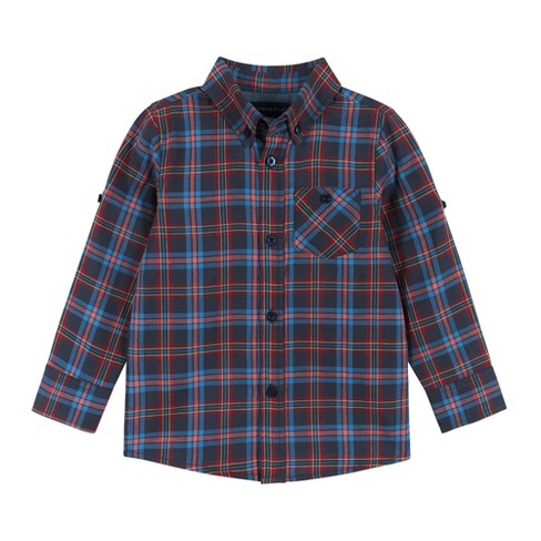 Andy & Evan  Toddler Navy Check Two-Faced Buttondown - image 1 of 4