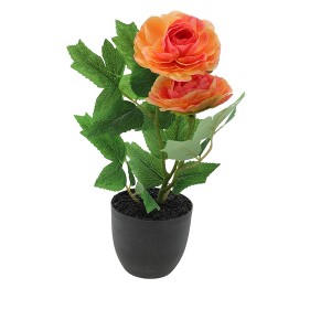 Unique Bargains Artificial Plants Two-Headed Lotus Bonsai Plastic 2.95"x2.95"x9.06" 1 Pcs - 1 of 4