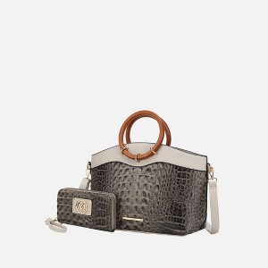 MKF Collection Phoebe Tote Women’s Faux Crocodile-Embossed Vegan Leather with Wristlet Wallet Bag by Mia K - 1 of 4
