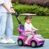 Qaba Push Car for Kids 1-3 Years, 3 in 1 Sliding Car, Foot to Floor Baby Push Car with Removable Handle, Music, Horn, Canopy, Safety Guardrail - 3 of 4