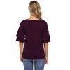 BLUEMING Womens Flutter Elbow Sleeve Shirts V Neck Tee Blouse Pagoda Sleeve T-Shirts Summer Tee Blouse Flowy Tops - 2 of 4