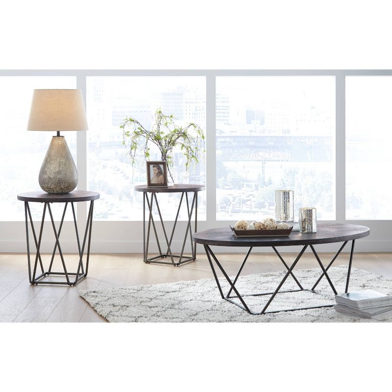 Set of 3 Neimhurst Occasional Table Sets Dark Brown - Signature Design by Ashley, 3 of 5