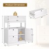 Hyleory Cabinet Wooden Storage Organizer with 1 Door and 3 Drawers, Free-Standing Cupboard for Kitchen/Living Room/Bathroom Use - 4 of 4