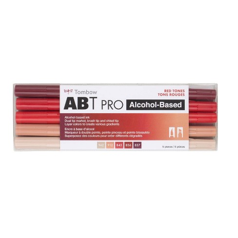 5ct Abt Pro Dual-tip Alcohol Based Art Markers Red Tones - Tombow