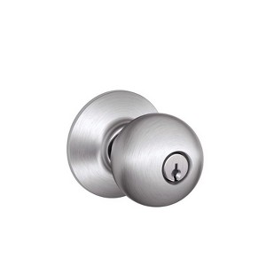 Schlage Orbit Satin Chrome Entry Lockset 1-3/4 in. - 1 of 1