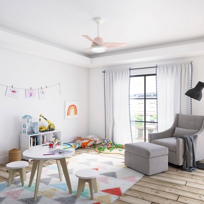 Blush Pink 36" Indoor Ceiling Fan with LED Light and Remote