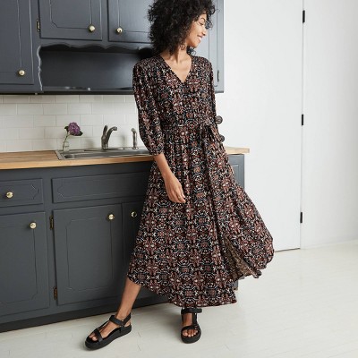 printed black dress