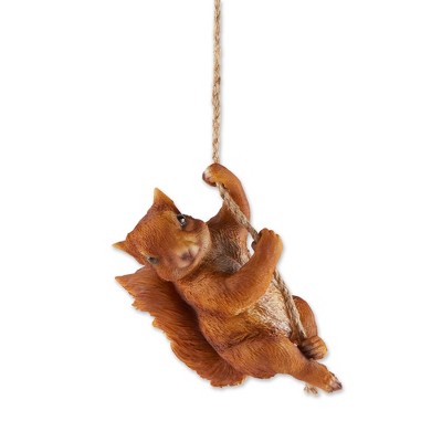 5.4" Polyresin Hanging Squirrel Décor Statue Bronze - Zingz & Thingz